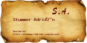 Stummer Adrián névjegykártya